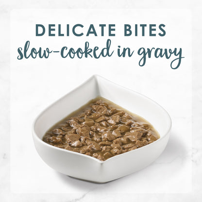 Delicate bites in slow-cooked gravy