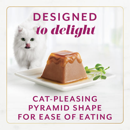 Designed to delight. Cat-pleasing pyramid shape for ease of eating