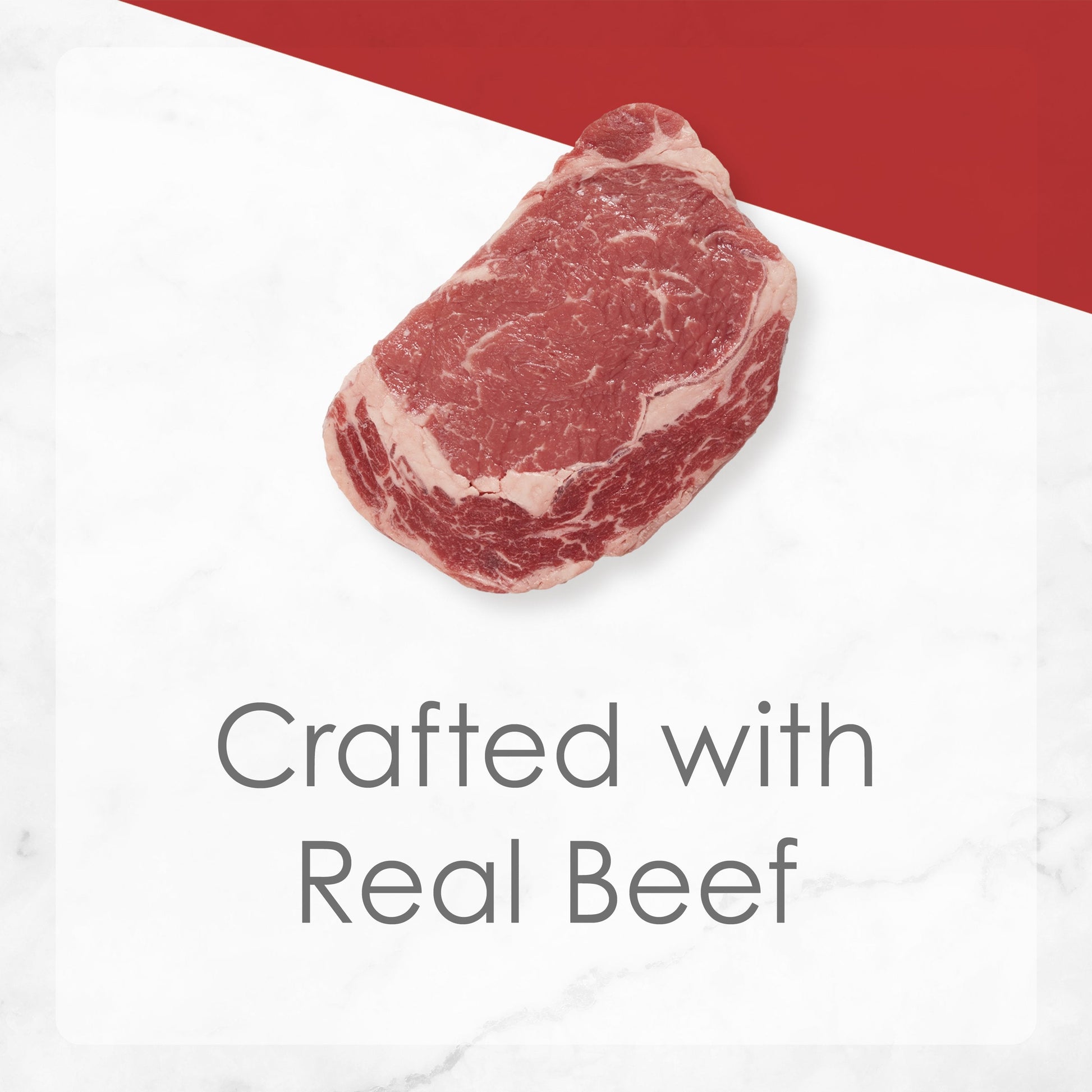 Crafted with real beef
